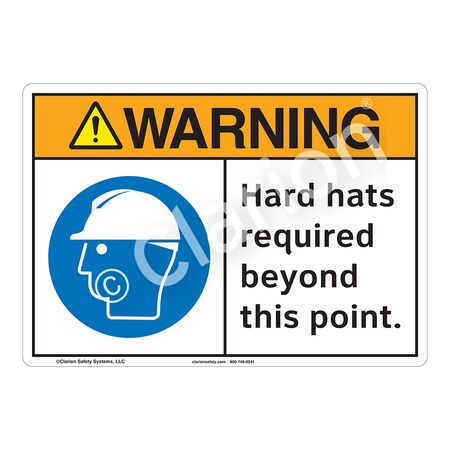 ANSI/ISO Compliant Warning Hard Hats Safety Signs Outdoor Weather Tuff Plastic (S2) 10 X 7